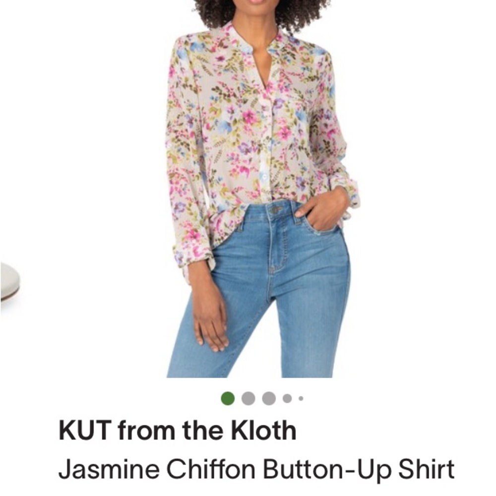 Kut from the Kloth Jasmine Floral Button-Up Shirt
